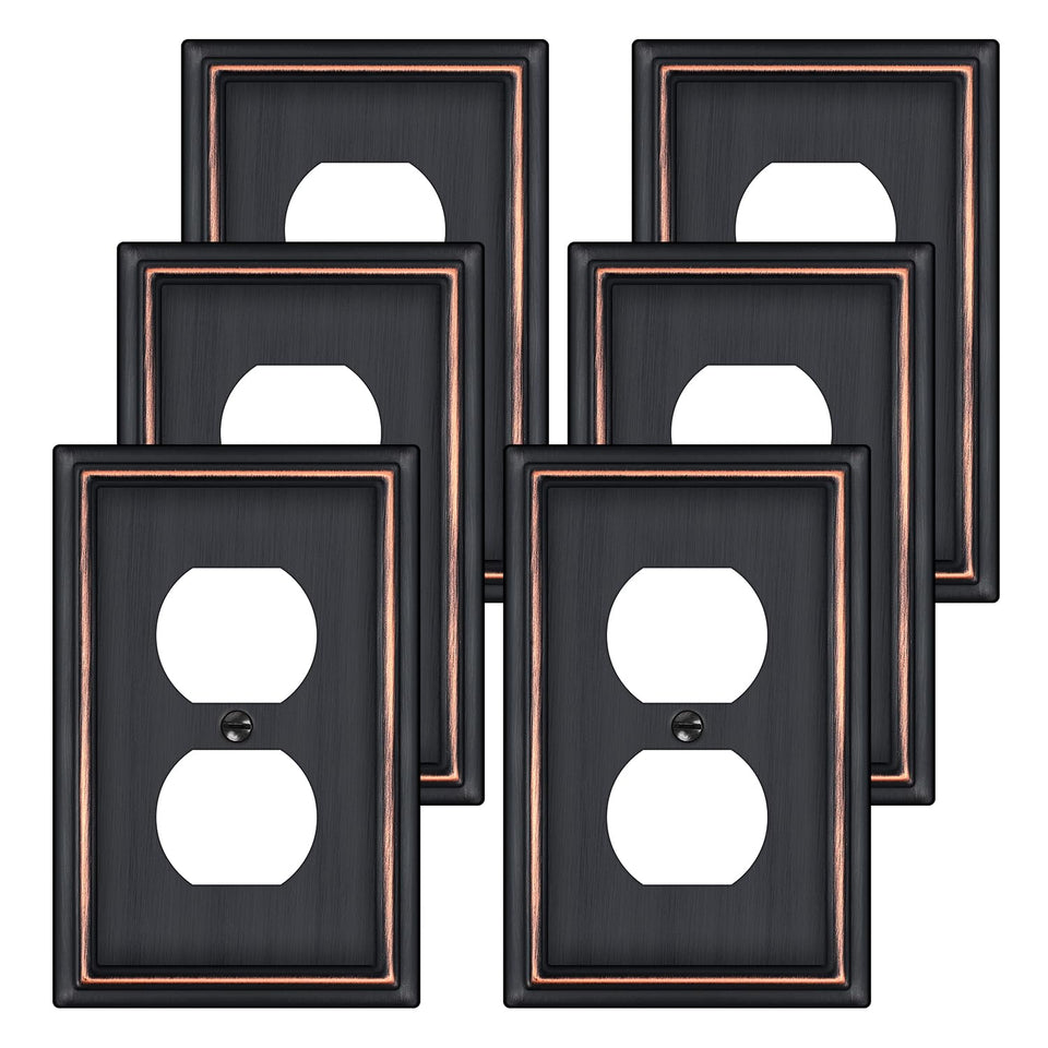 BEYIMEN 6-pack outlet wall plates in oil-rubbed bronze for durable, cohesive decor.