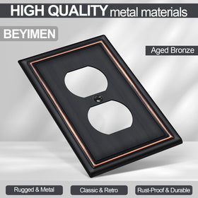 BEYIMEN duplex outlet cover in oil-rubbed bronze provides cohesive home decor.