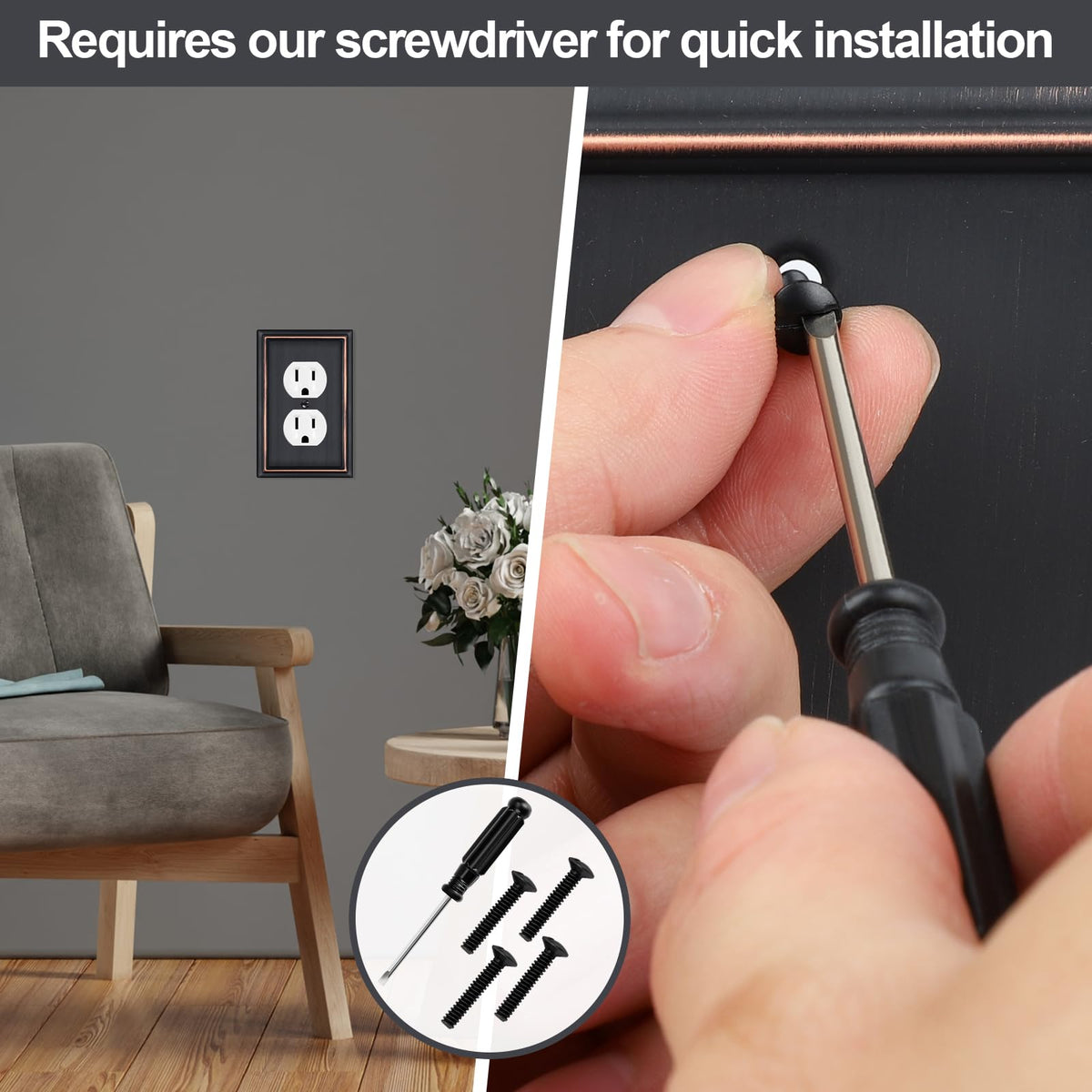BEYIMEN metal faceplate with easy screw-mount installation.