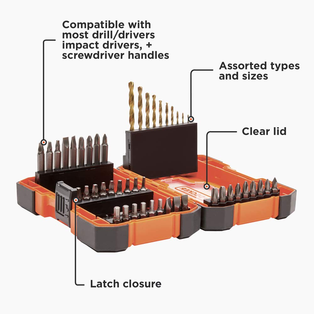 Beyond BDA46SDDDAEV varied bits collection for versatile drilling and driving tasks.