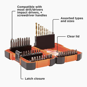 Beyond BDA46SDDDAEV varied bits collection for versatile drilling and driving tasks.