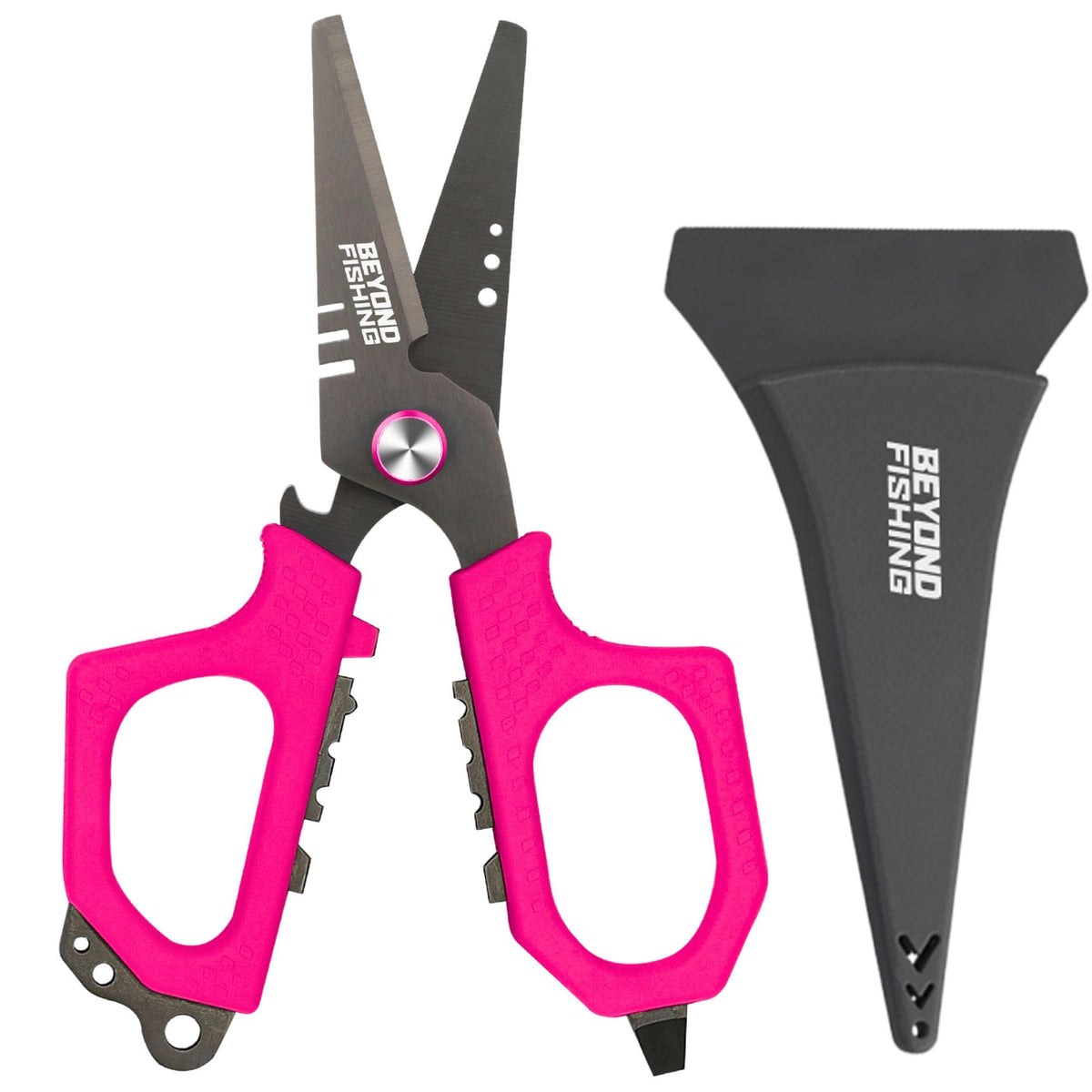 Beyond Braid Beyond Fishing 6.5-inch Pro Shears pink handle for precise braided line cuts