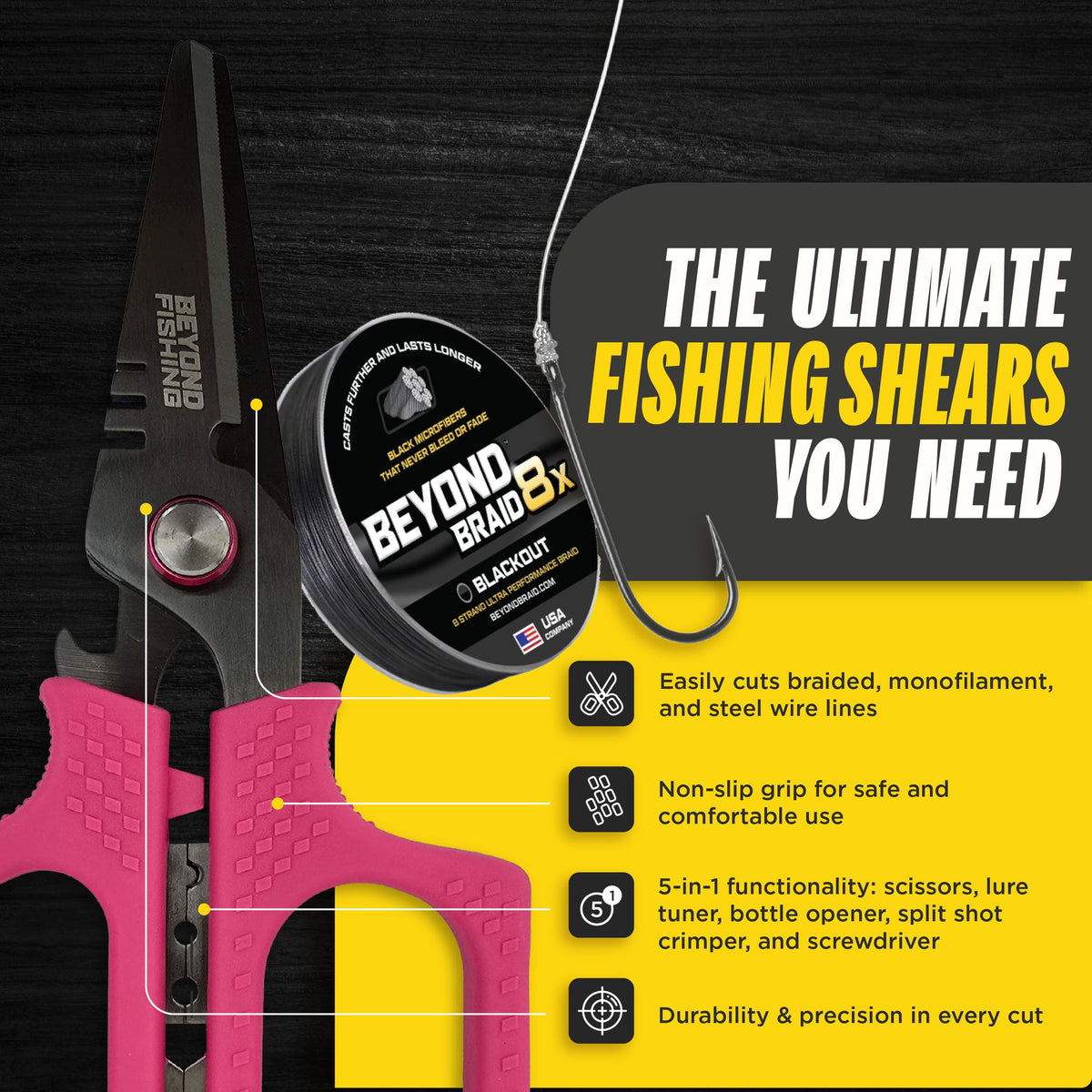 Beyond Braid pink grip for secure control in wet conditions