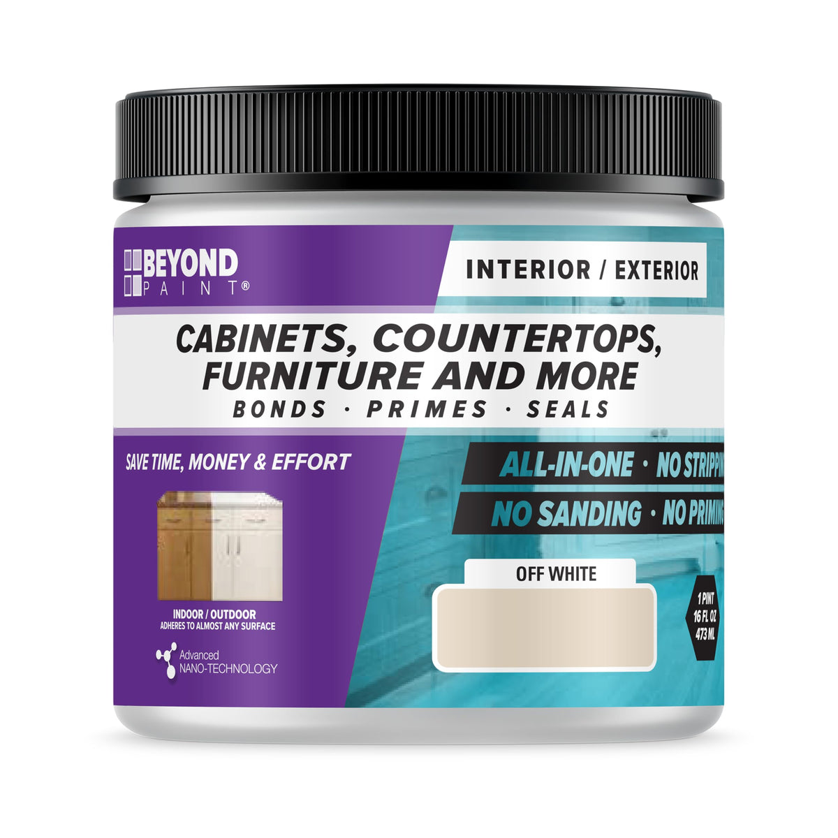 Beyond Paint bone finish countertop shows a durable, washable surface.