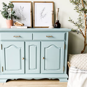 Beyond Paint Nantucket matte finish on a cabinet for a quick upgrade