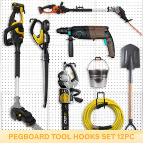 BFPeaky easy-install pegboard hooks simplify setup and reconfiguration.
