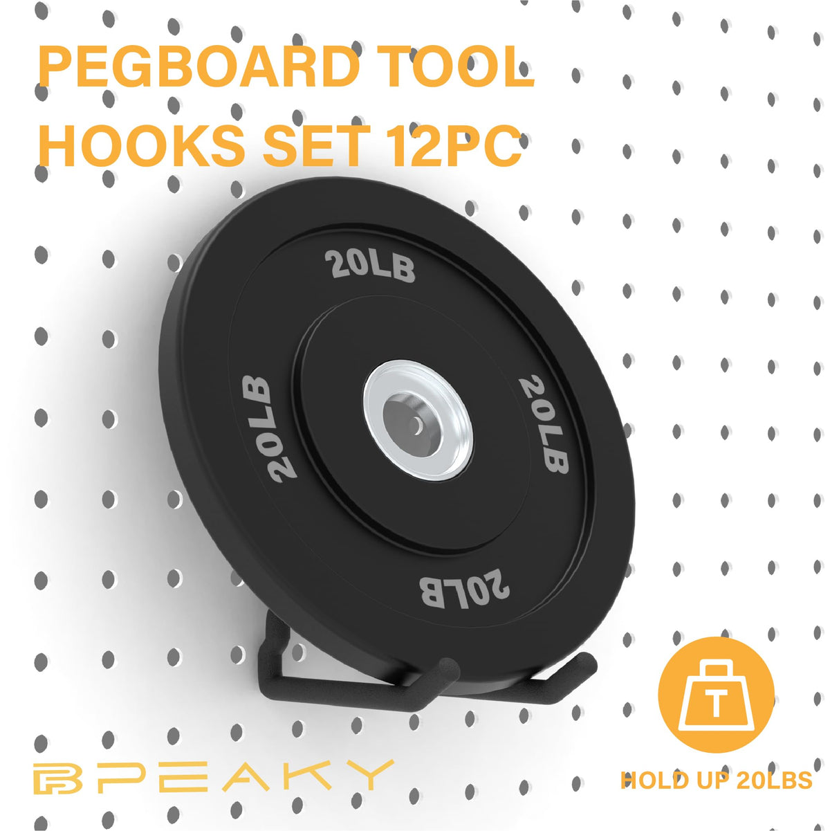 BFPeaky rust-proof metal hooks designed for durable garage storage.