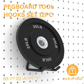 BFPeaky rust-proof metal hooks designed for durable garage storage.