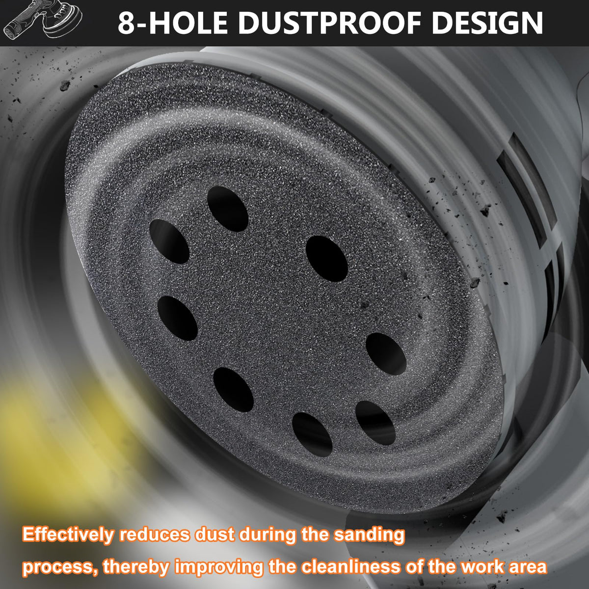 BFZRDT 5-inch disc with 240 grit for prep work on automotive primer and metal.