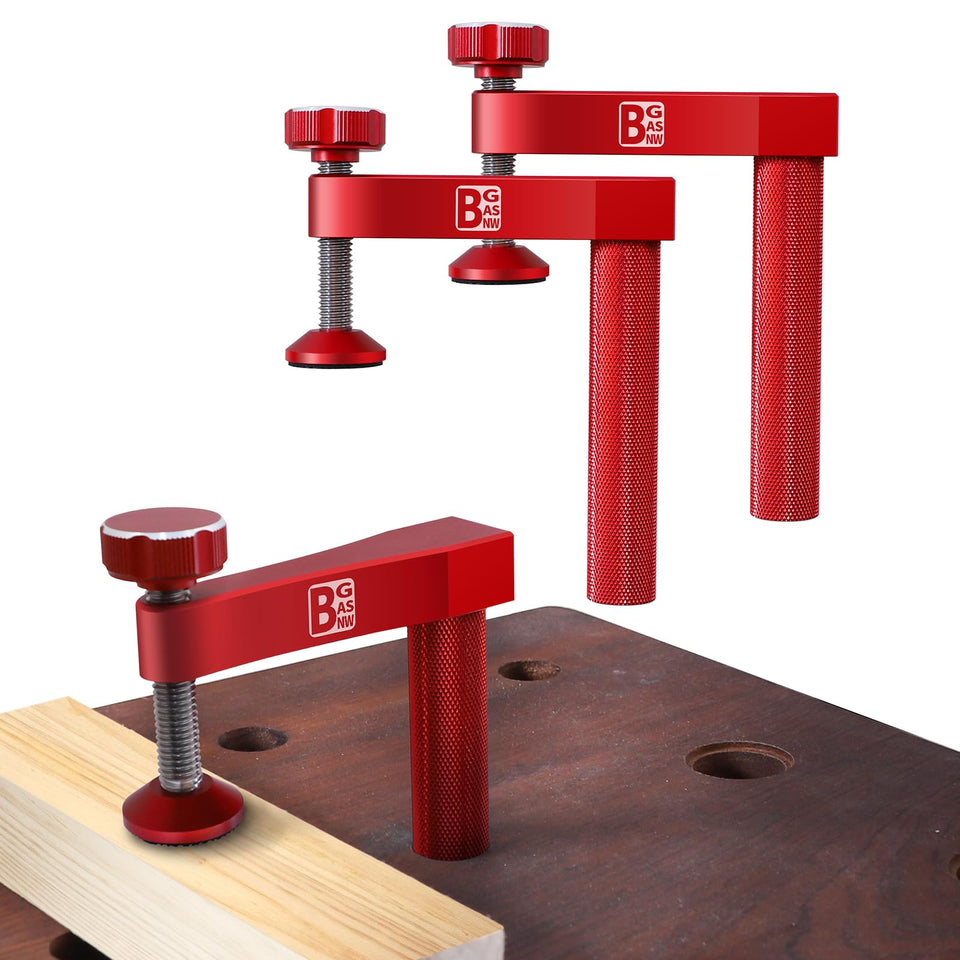 BGASNW bench dog clamp with easy-lock action for 3/4 inch holes.