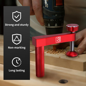BGASNW clamp with non-marking silicone pads protects wood surfaces.