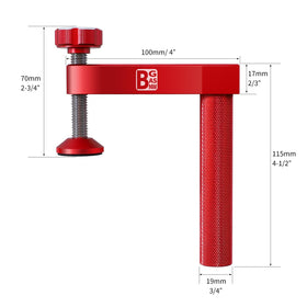 BGASNW bench dog clamp works with workbench holes for routing and grinding.