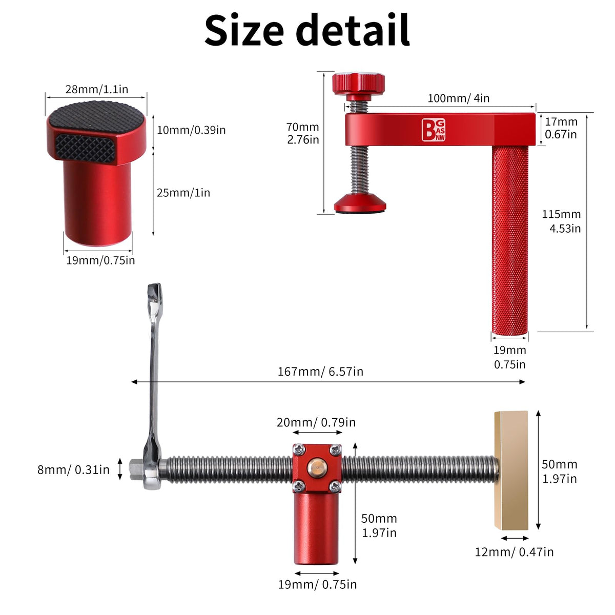 BGASNW woodworking clamps in action for planing and cutting tasks.