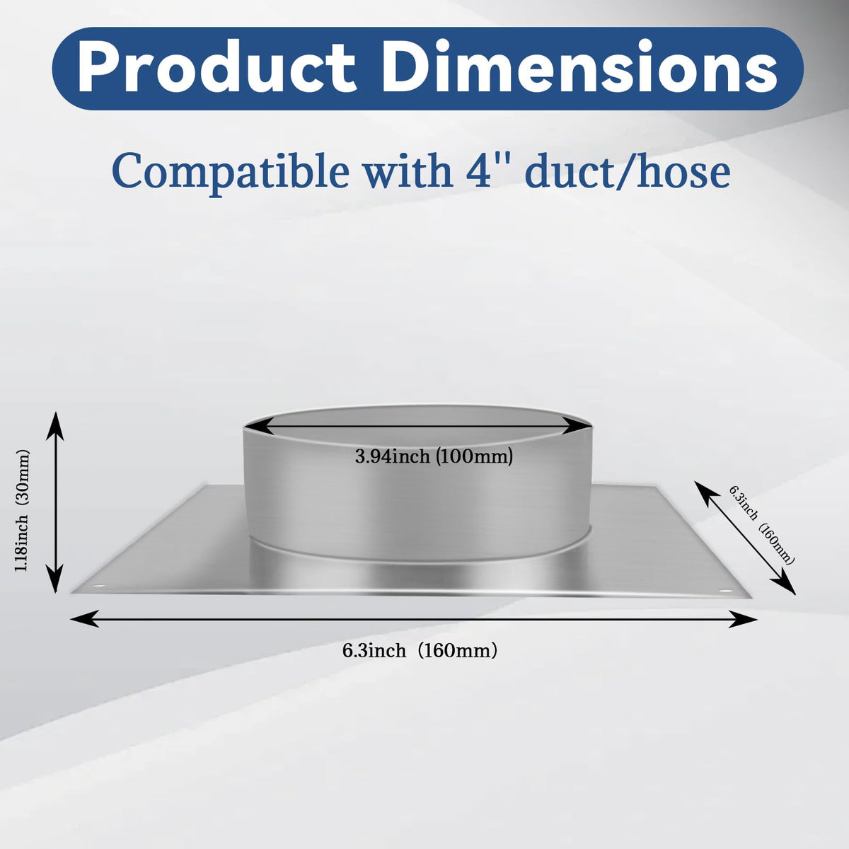 Bghdas 4-inch duct flange during installation with screws and sealant.