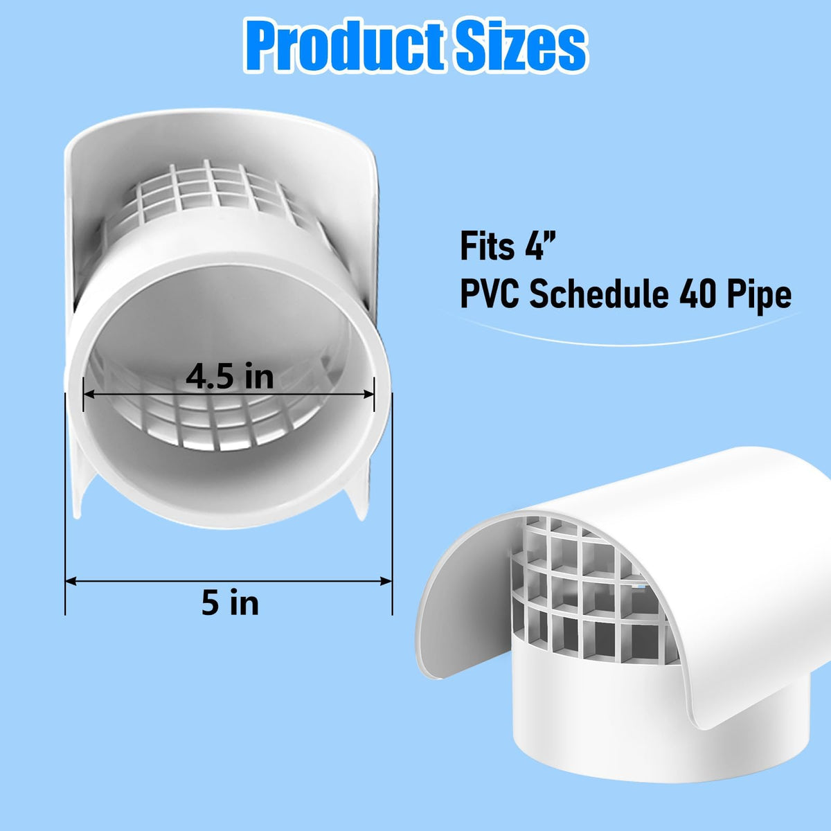 Bghdas vent cap shows durable one piece PVC construction
