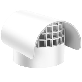 Bghdas Radon Vent Cap on a 4in PVC pipe protecting from rain and debris