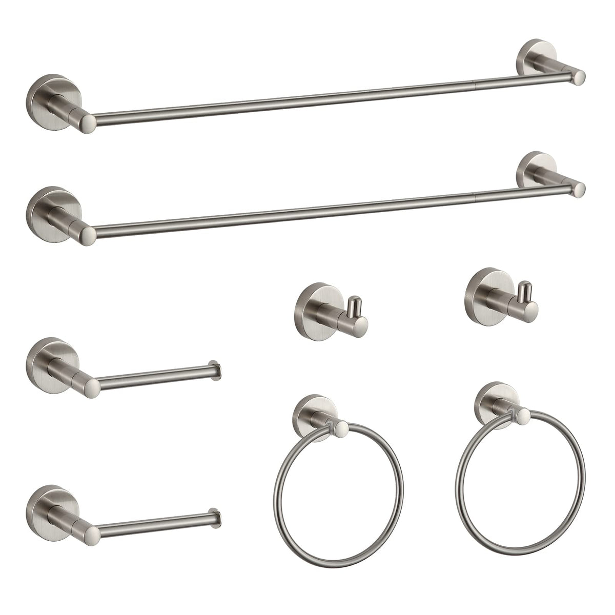 BGL 8-piece bathroom accessory set with dual towel bars for organized towels.
