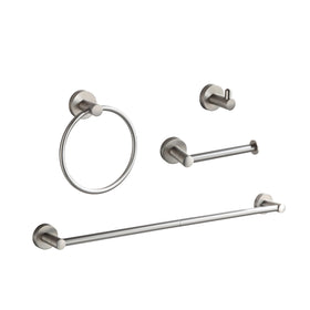 BGL brushed-nickel 24-inch towel bar offers durable storage with a modern finish.