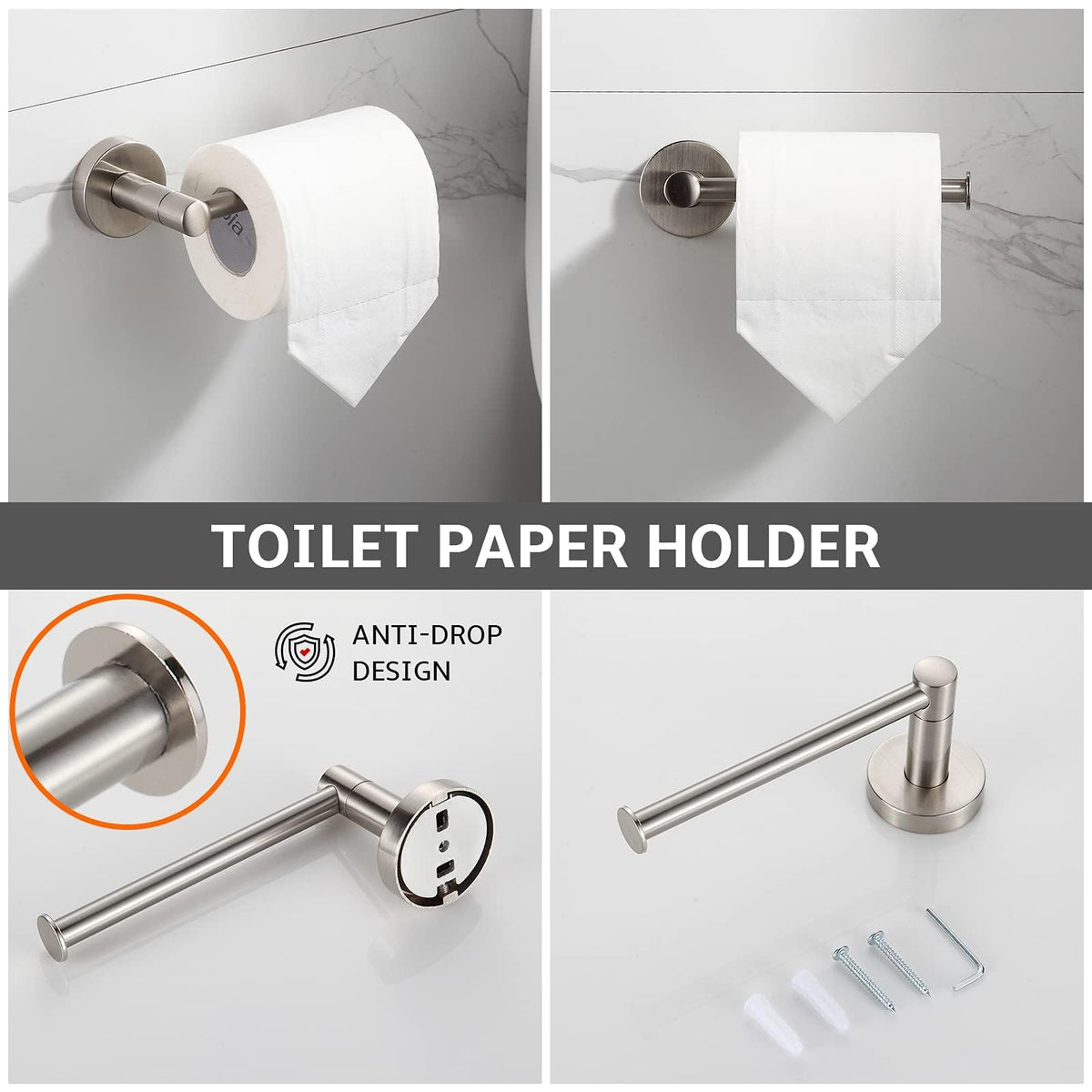 BGL robe hooks in brushed nickel keep robes organized and within reach.
