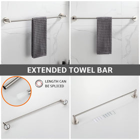 BGL towel ring in brushed nickel provides easy towel access.