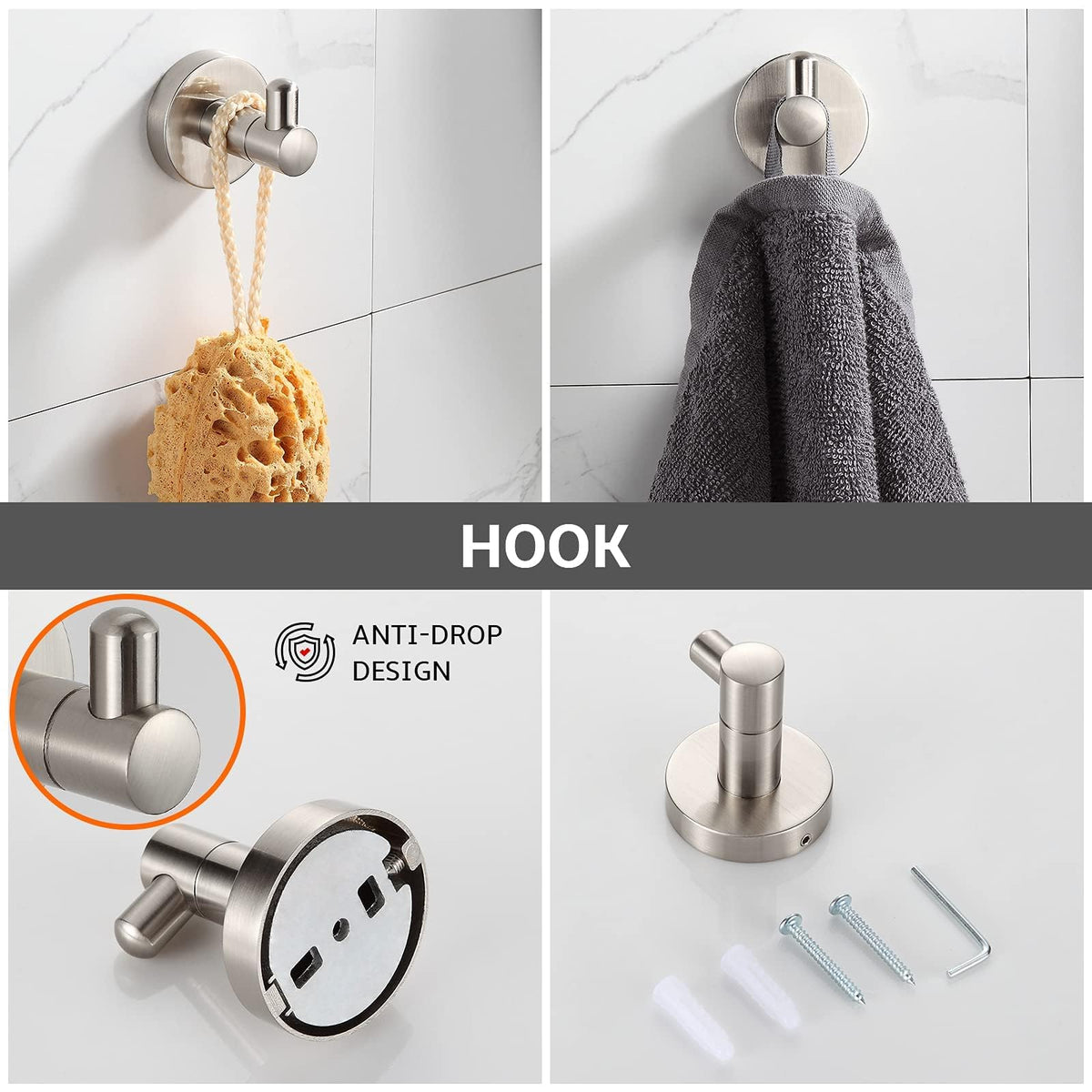 Brushed nickel finish close-up on BGL set shows durable, corrosion-resistant shine.
