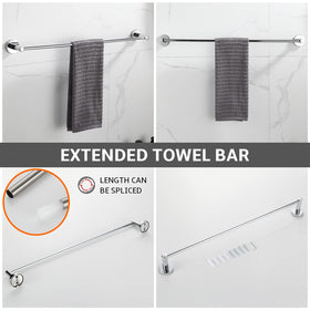 BGL adjustable towel bar 18/24 inches, versatile length for different bathrooms