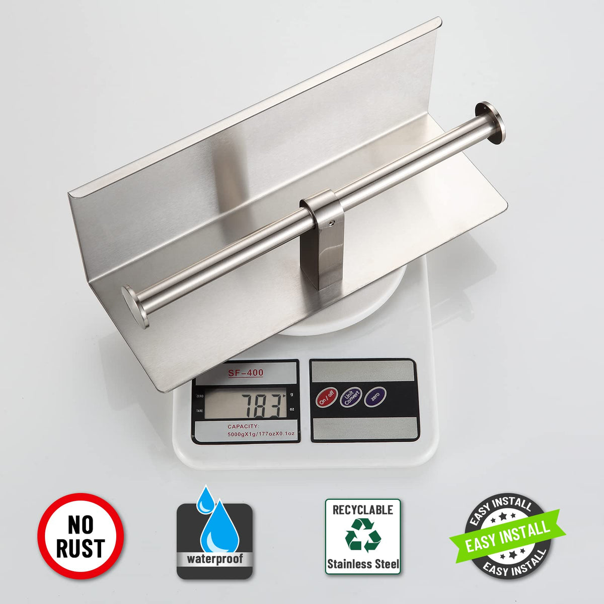 BGL large phone shelf accommodates big smartphones securely in the bathroom.