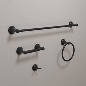 BGL matte black robe hook provides convenient storage in smaller spaces.