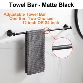 BGL matte black towel ring adds style and towel organization.
