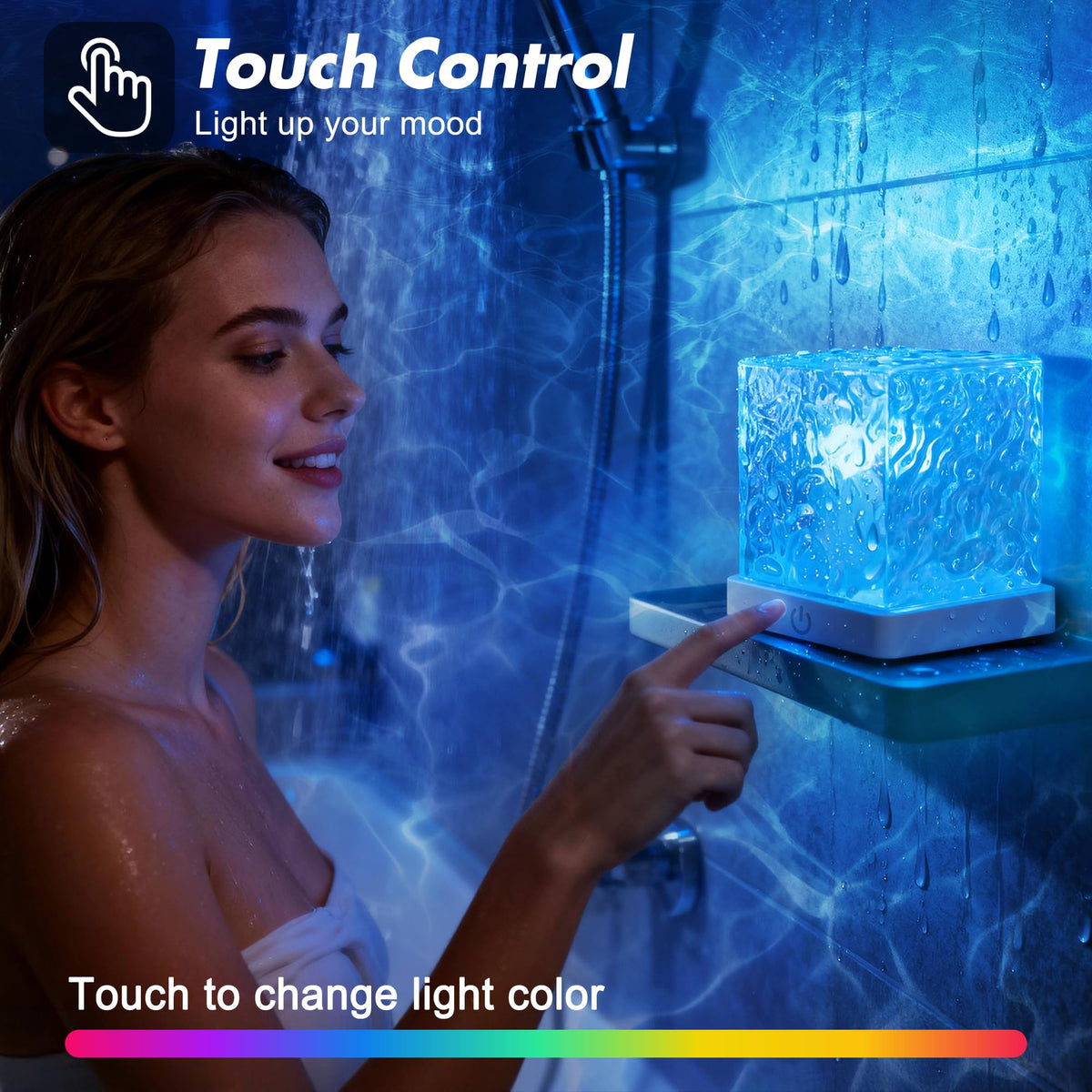 Bgmonster shower light enables dimmable brightness even with wet hands.