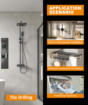 BGTEC versatile set for masonry, concrete, glass, and hard plastics in DIY projects.