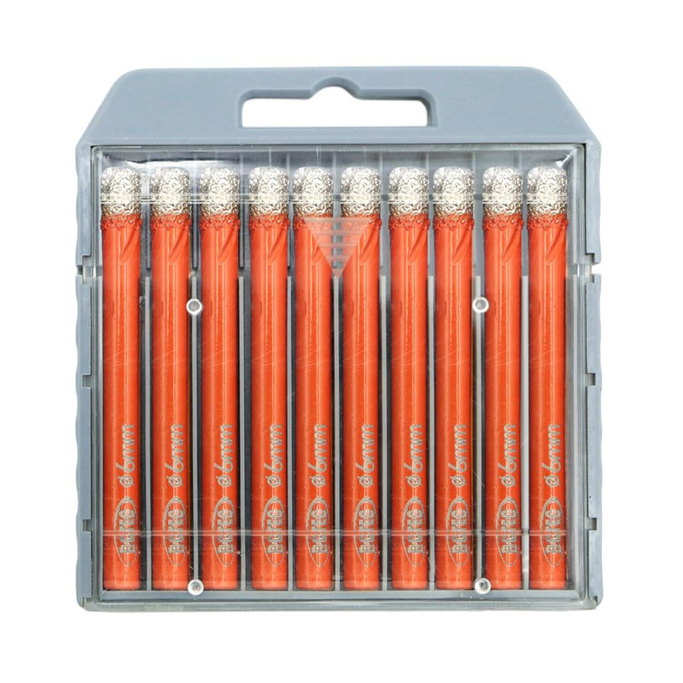 BGTEC Dry Diamond Drill Bit Set packaging shows quick setup and organized storage.