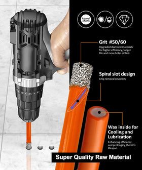 BGTEC vacuum brazed diamond core enables fast, durable cuts on stone, ceramic, and glass.