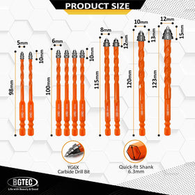 BGTEC drill bit in use on wood highlights universal material compatibility