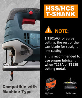 BGTEC T-shank blade T101BR set for straight wood cuts with reliability