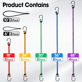 BGUP 42-pack 24in bungee cords enable quick tension and reliable tie-downs for travel and gear.