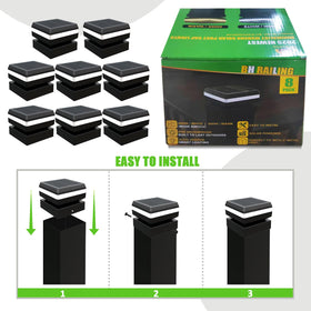 BH Railing solar post cap lights are easy to install on decks, fences, and borders.