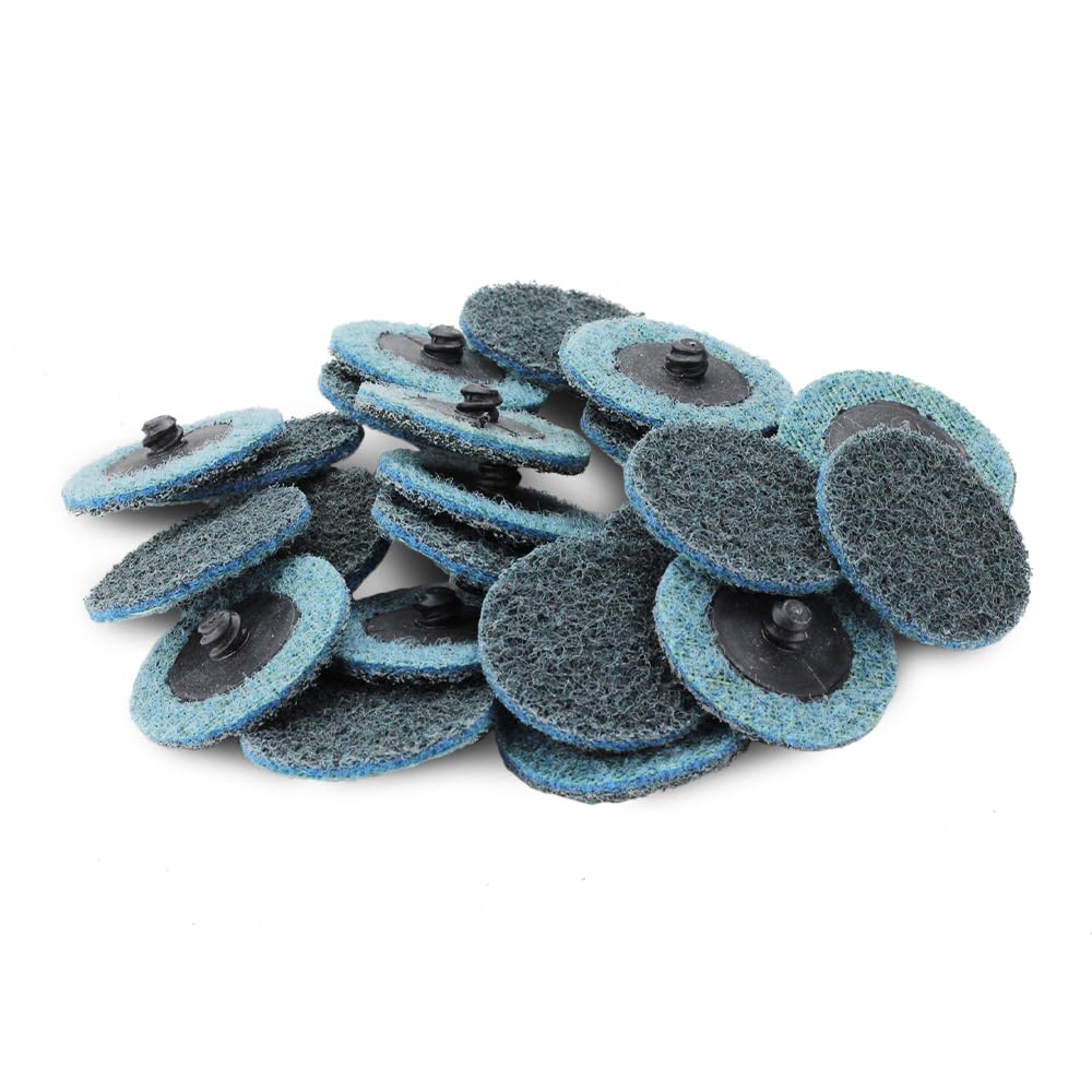 BHA 2-inch blue surface conditioning disc deburring stainless steel cleanly.