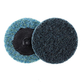 BHA 2-inch blue disc removes weld splatter and heat discoloration on metal.