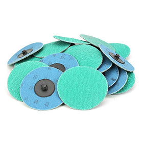 BHA green zirconia 3in disc closeup showing grinding aid in action for metal work
