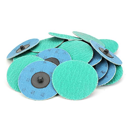 BHA green zirconia 3in disc closeup showing grinding aid in action for metal work