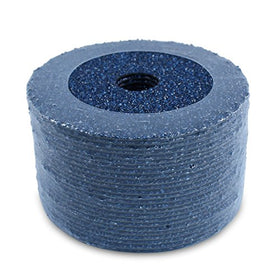 BHA zirconia resin fiber disc shows 5 inch size with 7/8 inch arbor for weld blending