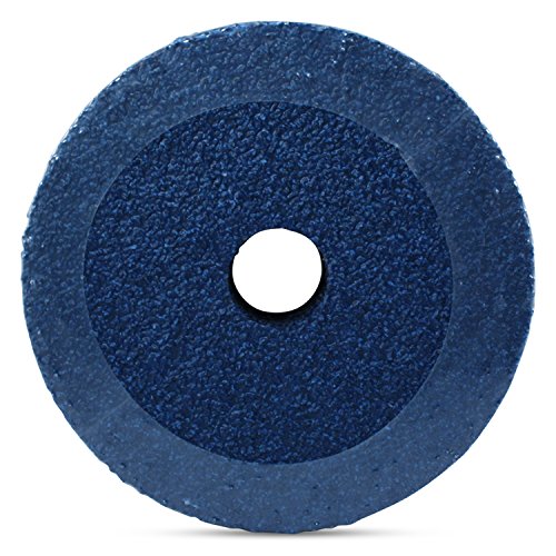 BHA zirconia resin fiber sanding discs used to blend welds on metal surfaces.