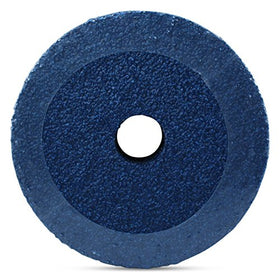 BHA zirconia resin fiber sanding discs used to blend welds on metal surfaces.