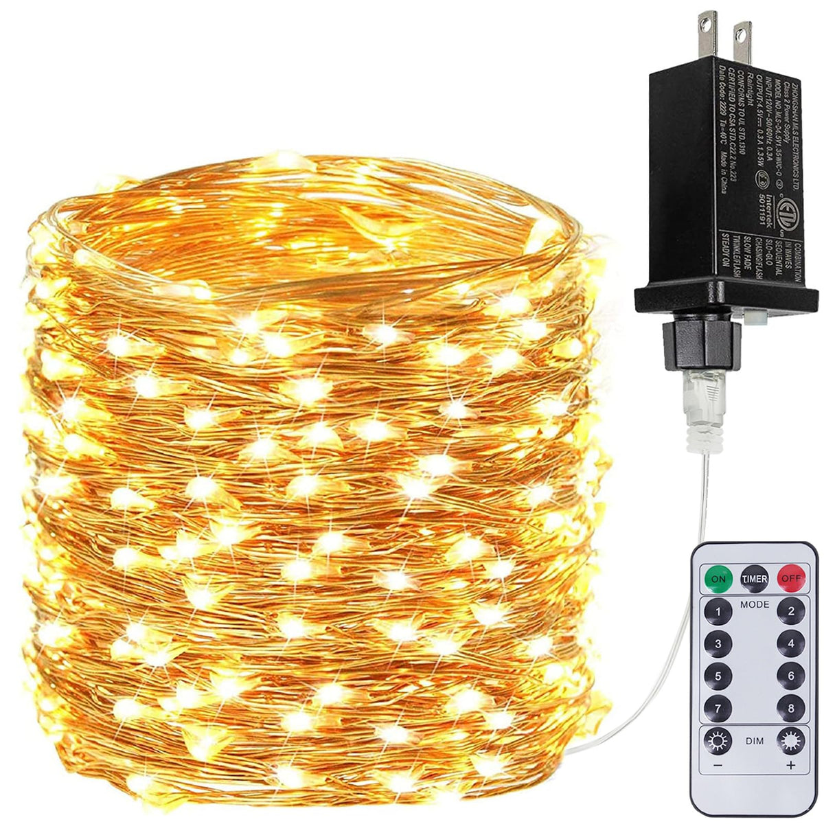 BHCLIGHT 66ft fairy lights with remote around a bed for cozy bedroom ambiance