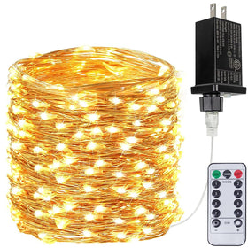 BHCLIGHT 66ft fairy lights with remote around a bed for cozy bedroom ambiance