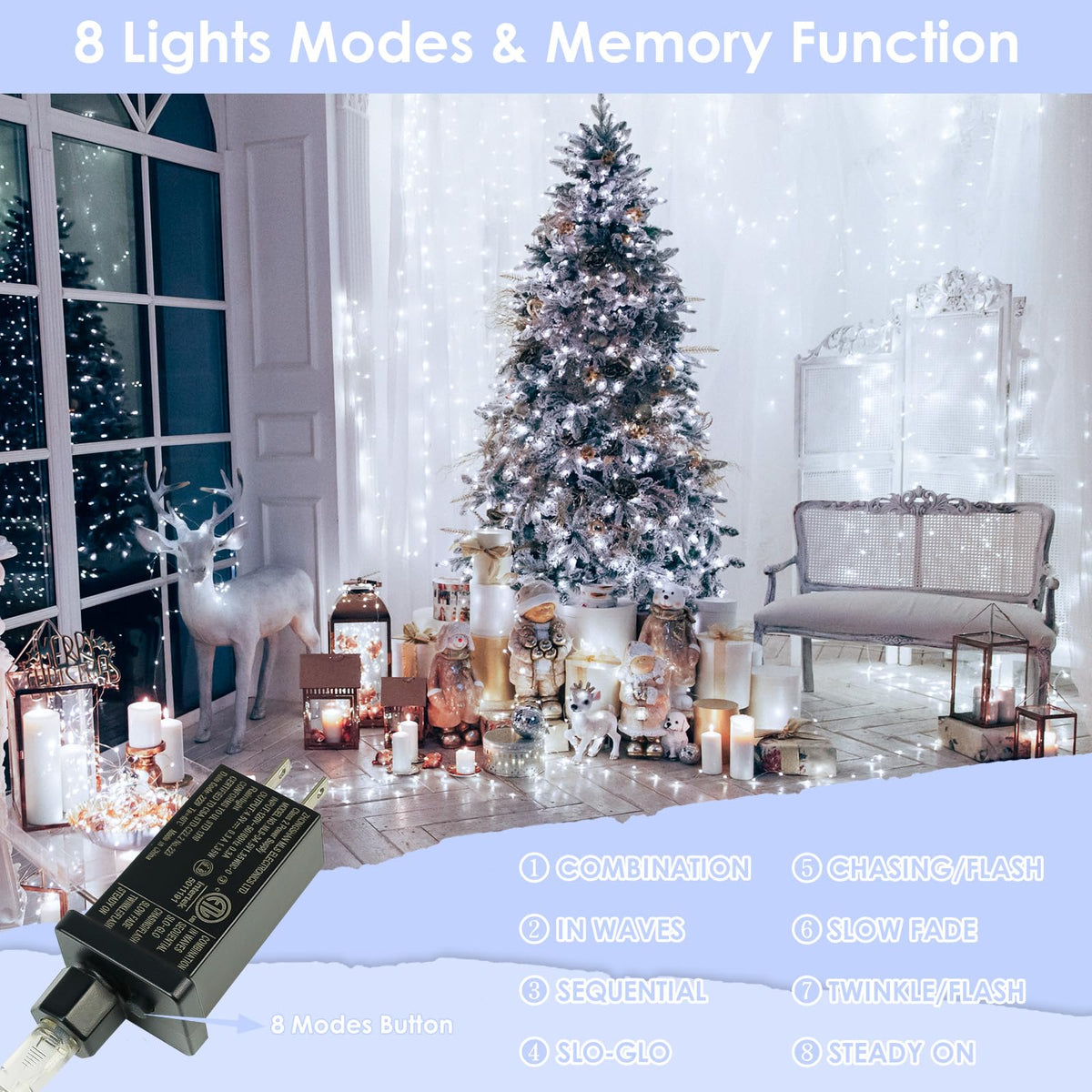 BHCLIGHT 8 modes with timer for customizable event lighting.
