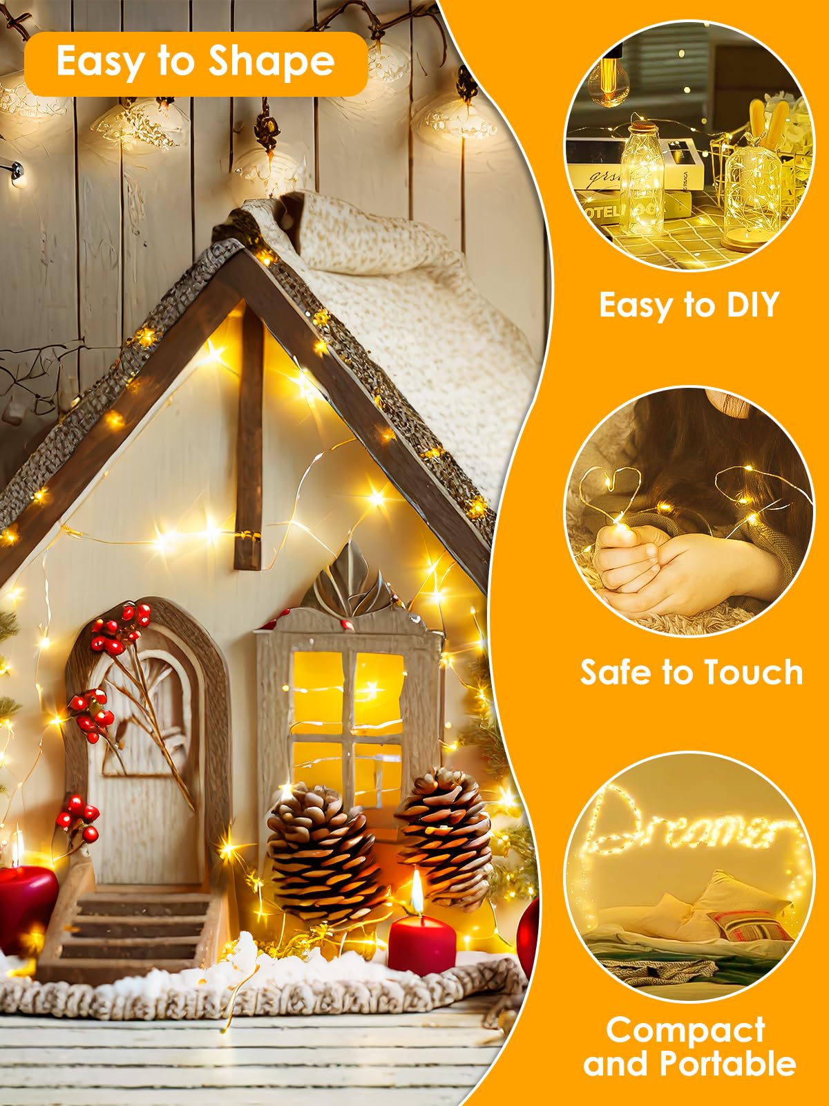 BHCLIGHT copper wire lights are flexible for shaping.