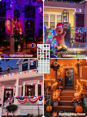 BHCLIGHT easy-install patriotic lights drape on rails and fences for instant setup