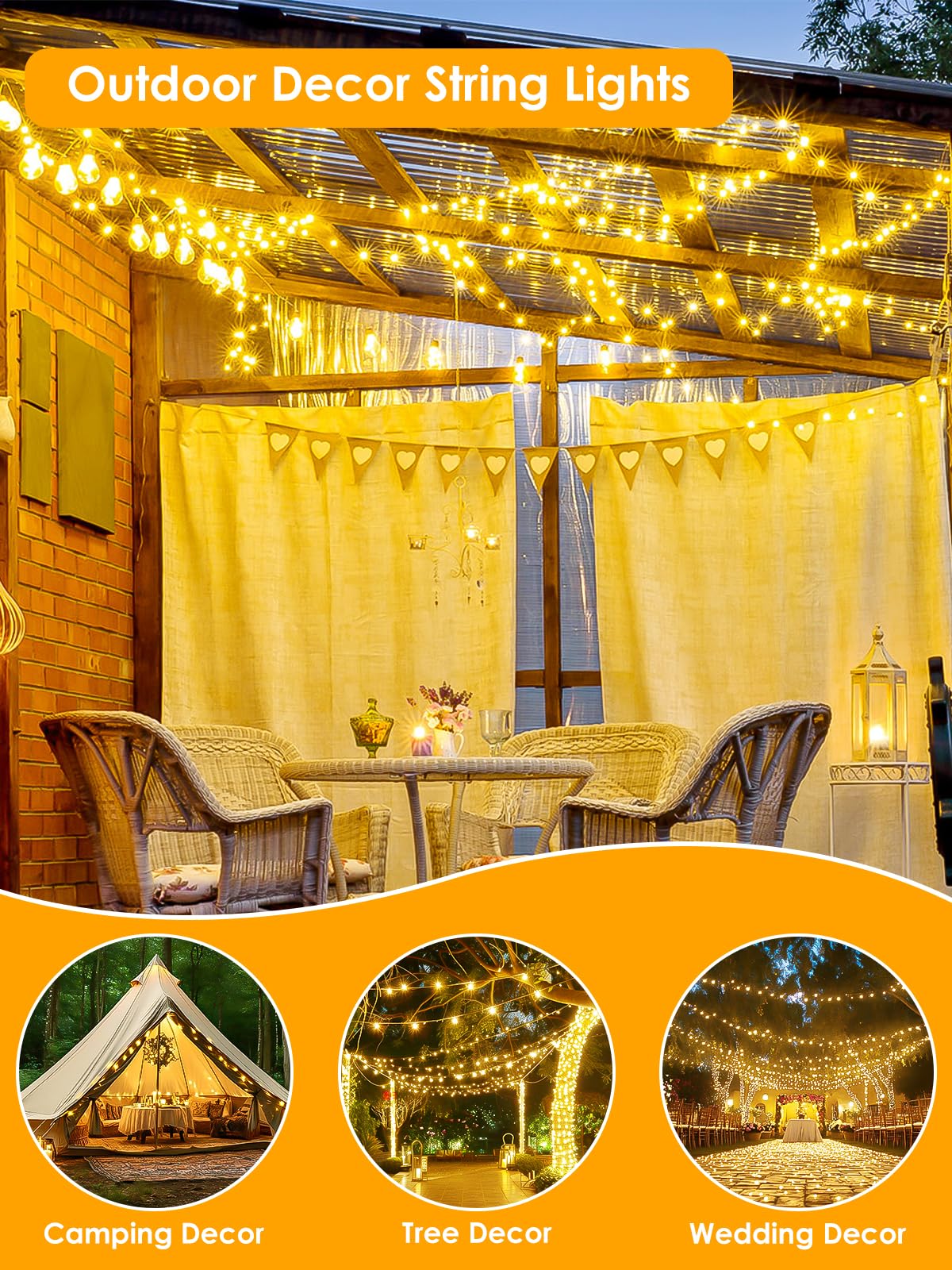 BHCLIGHT indoor-outdoor decor lights suit rooms and gardens.